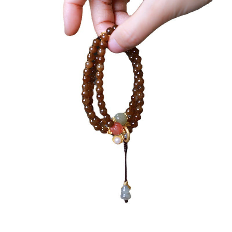 Women's Butterfly Gourd Pearl Three-ring Bracelet