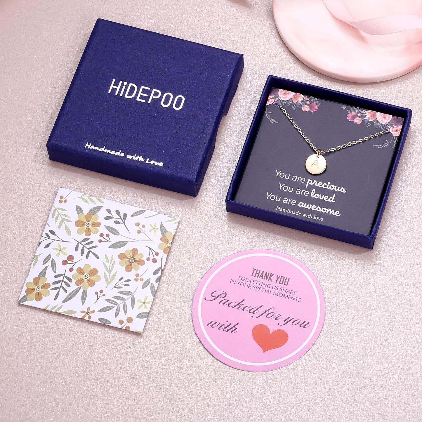 Golden Disc Initial Necklace – 14K Gold Filled Personalized Pendant, Minimalist Jewelry Gift for Women & Girls