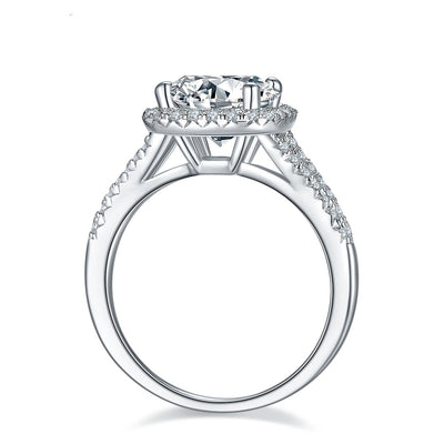 Silver Plated White Gold Moissanite Women's Ring