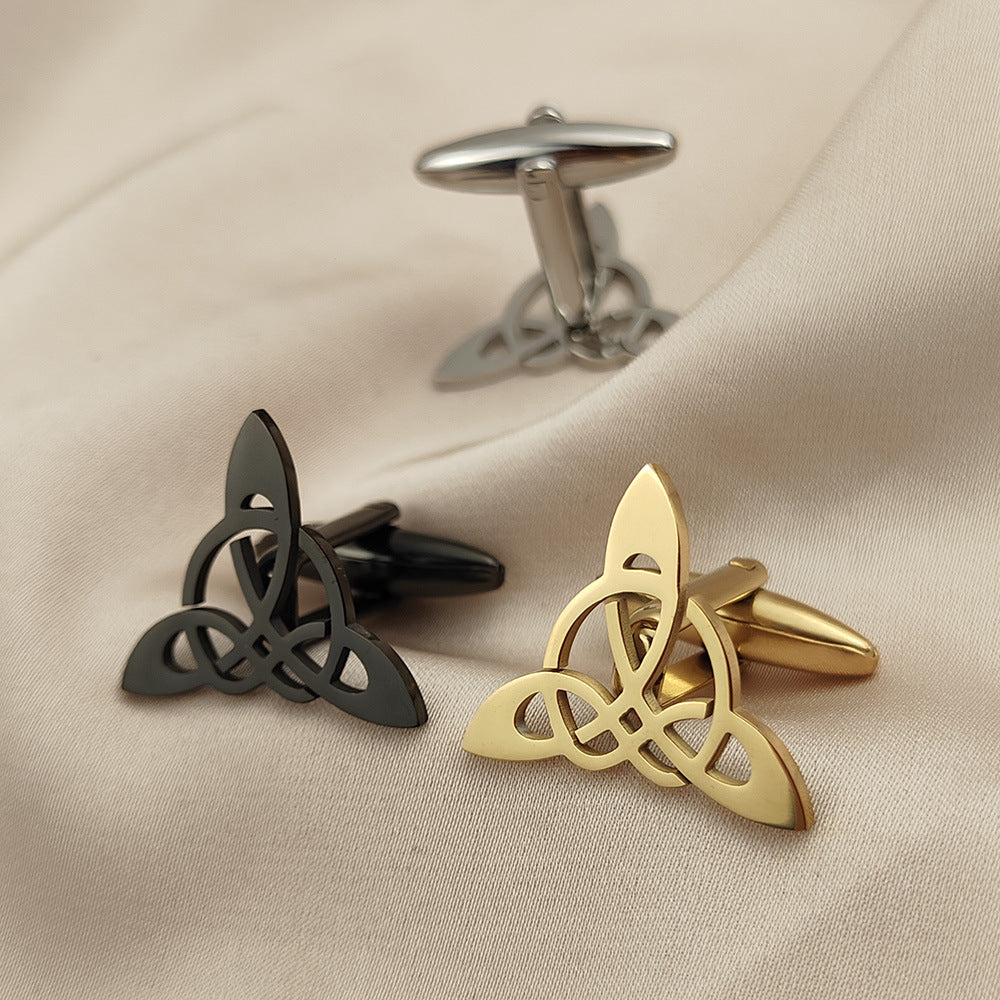 Geometric Triangle Symmetrical Hollow Men's Suit Cufflinks