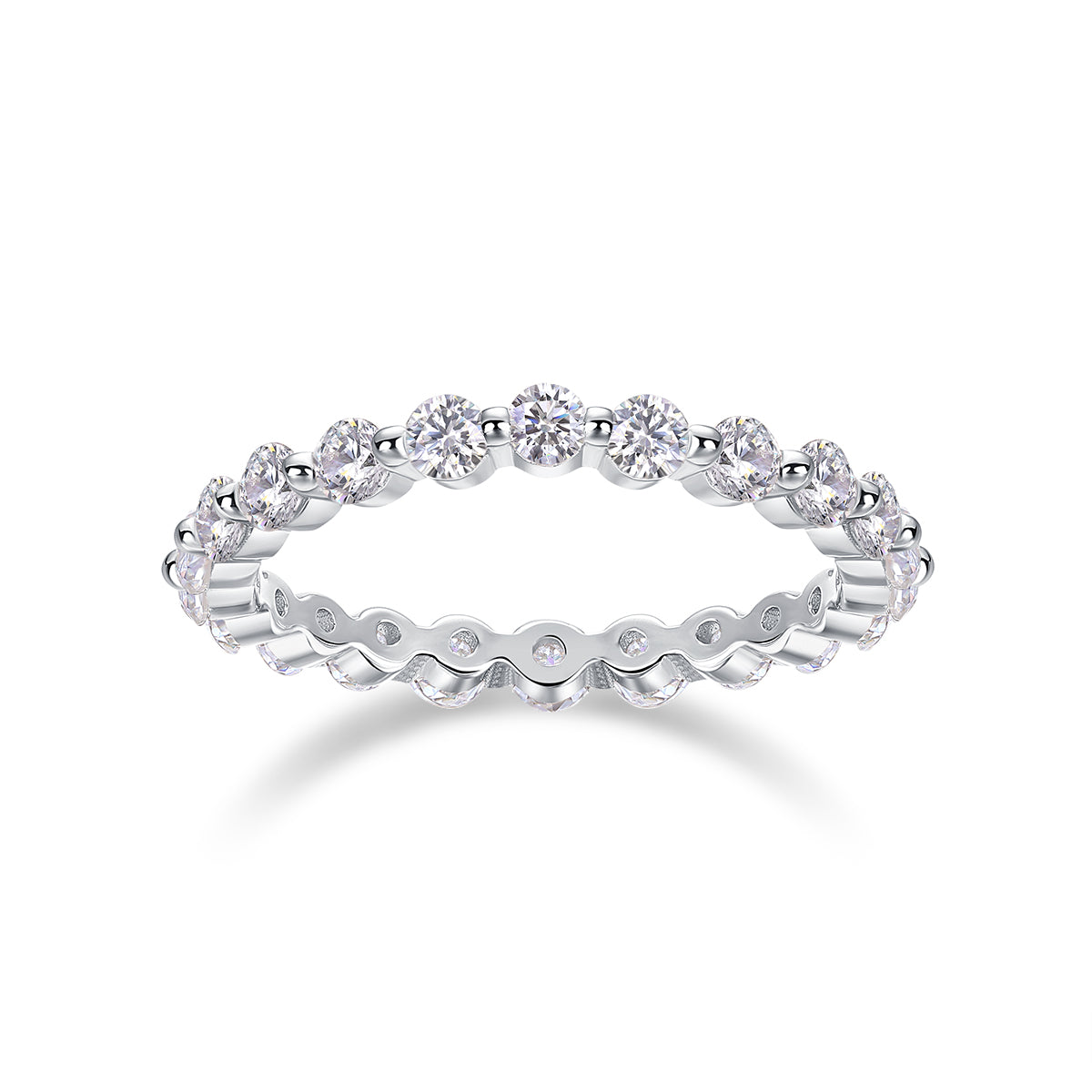 Luxury Moissanite Rings in Sterling Silver – The Perfect Row of Diamonds