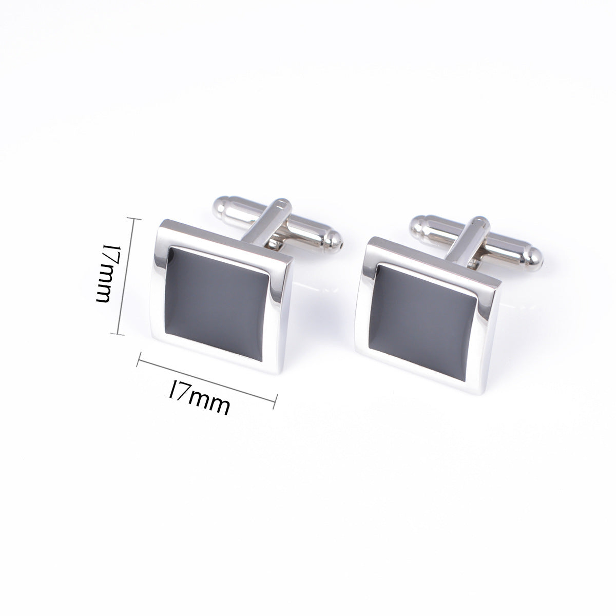 Classic Black Square French Cufflinks Cross-border Epoxy Cufflinks Nail