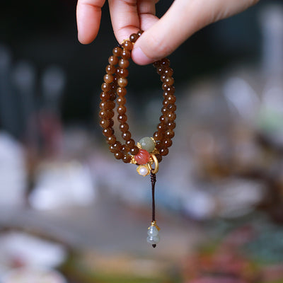 Women's Butterfly Gourd Pearl Three-ring Bracelet