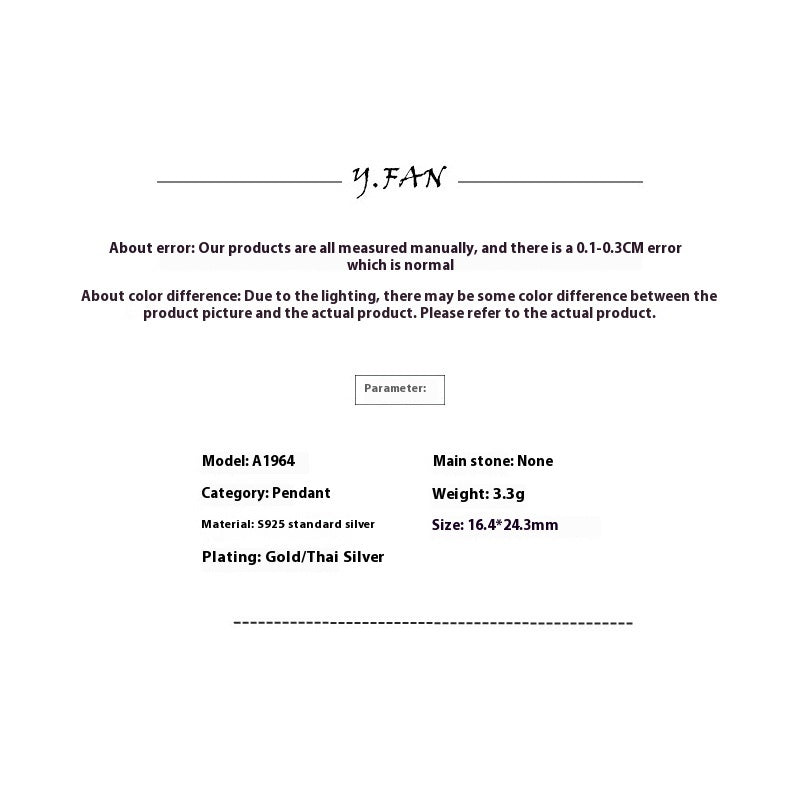 S925 Sterling Silver Vintage Embossed Portrait Pendant