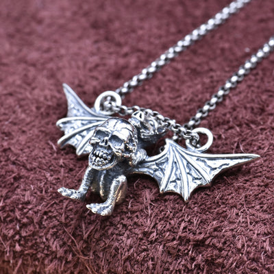 Silver 925 Vintage Pterosaur Skull Pendant