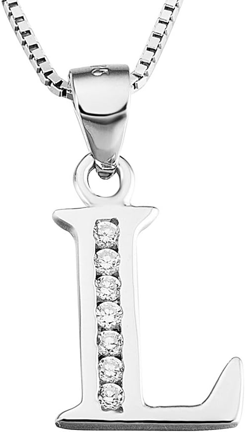 Luxe Letter Pendant Necklace – Sterling Silver & Cubic Zirconia, Personalized 26-Letter Jewelry Gift for Women