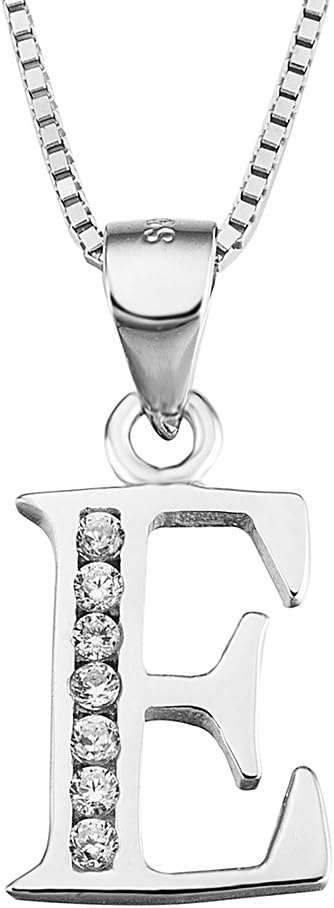 Luxe Letter Pendant Necklace – Sterling Silver & Cubic Zirconia, Personalized 26-Letter Jewelry Gift for Women
