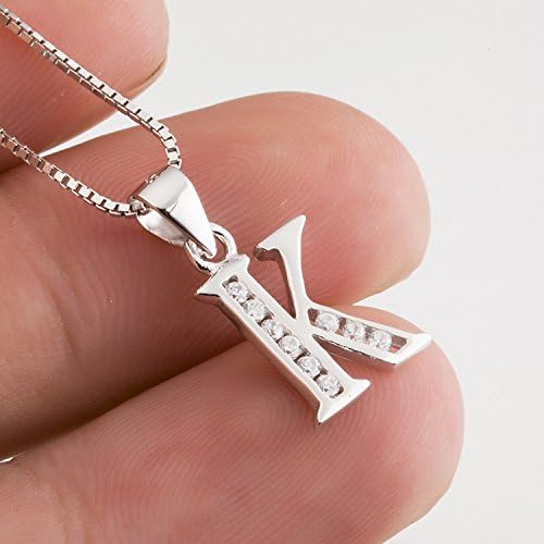 Luxe Letter Pendant Necklace – Sterling Silver & Cubic Zirconia, Personalized 26-Letter Jewelry Gift for Women