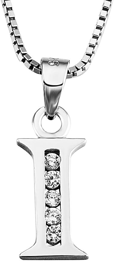 Luxe Letter Pendant Necklace – Sterling Silver & Cubic Zirconia, Personalized 26-Letter Jewelry Gift for Women