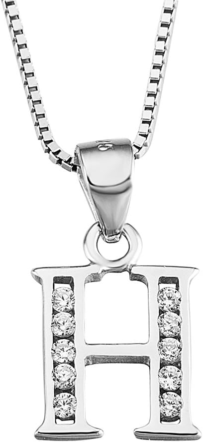 Luxe Letter Pendant Necklace – Sterling Silver & Cubic Zirconia, Personalized 26-Letter Jewelry Gift for Women