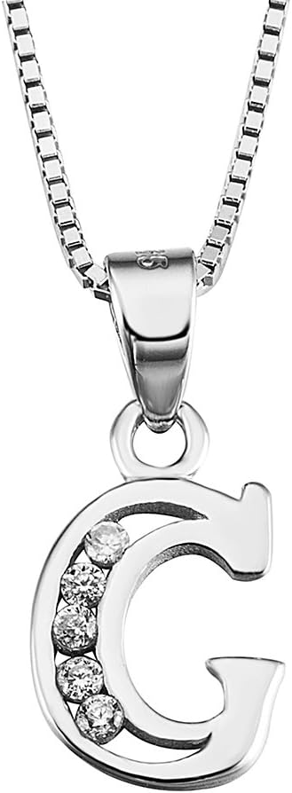 Luxe Letter Pendant Necklace – Sterling Silver & Cubic Zirconia, Personalized 26-Letter Jewelry Gift for Women