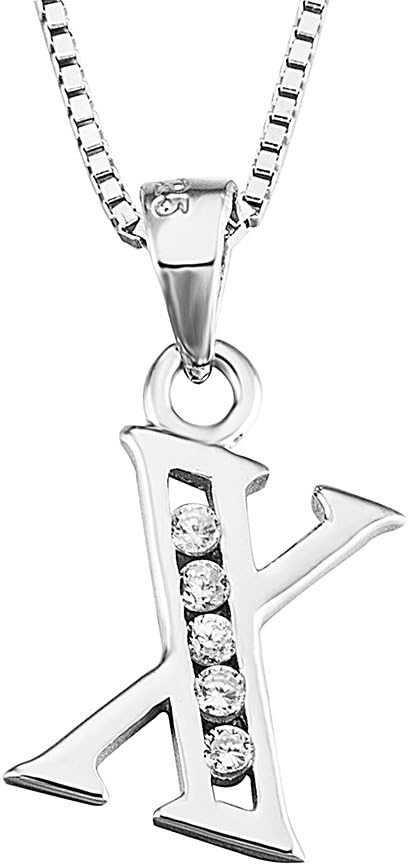 Luxe Letter Pendant Necklace – Sterling Silver & Cubic Zirconia, Personalized 26-Letter Jewelry Gift for Women
