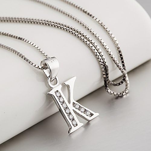 Luxe Letter Pendant Necklace – Sterling Silver & Cubic Zirconia, Personalized 26-Letter Jewelry Gift for Women