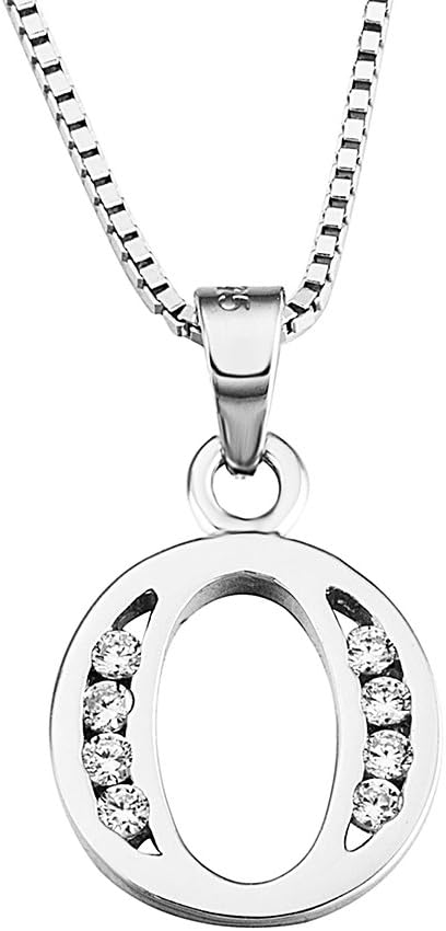 Luxe Letter Pendant Necklace – Sterling Silver & Cubic Zirconia, Personalized 26-Letter Jewelry Gift for Women