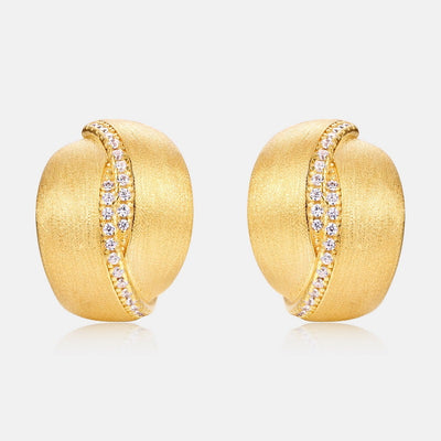 Frosted Brushed Geometric Ear Studs Women