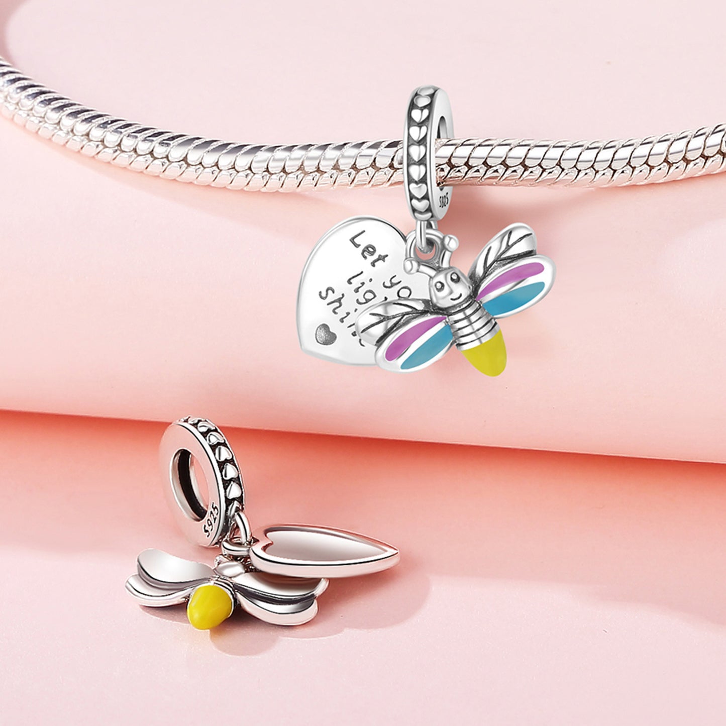 925 Sterling Silver Beads Pendant DIY Bracelet Jewelry Accessories