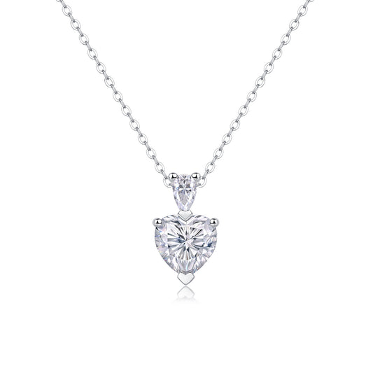 The Beloved Of The Heart - A Fashionable And Luxurious Diamond Jewelry Pendant Set With Moissanite S925 Sterling Silver And Platinum Plating