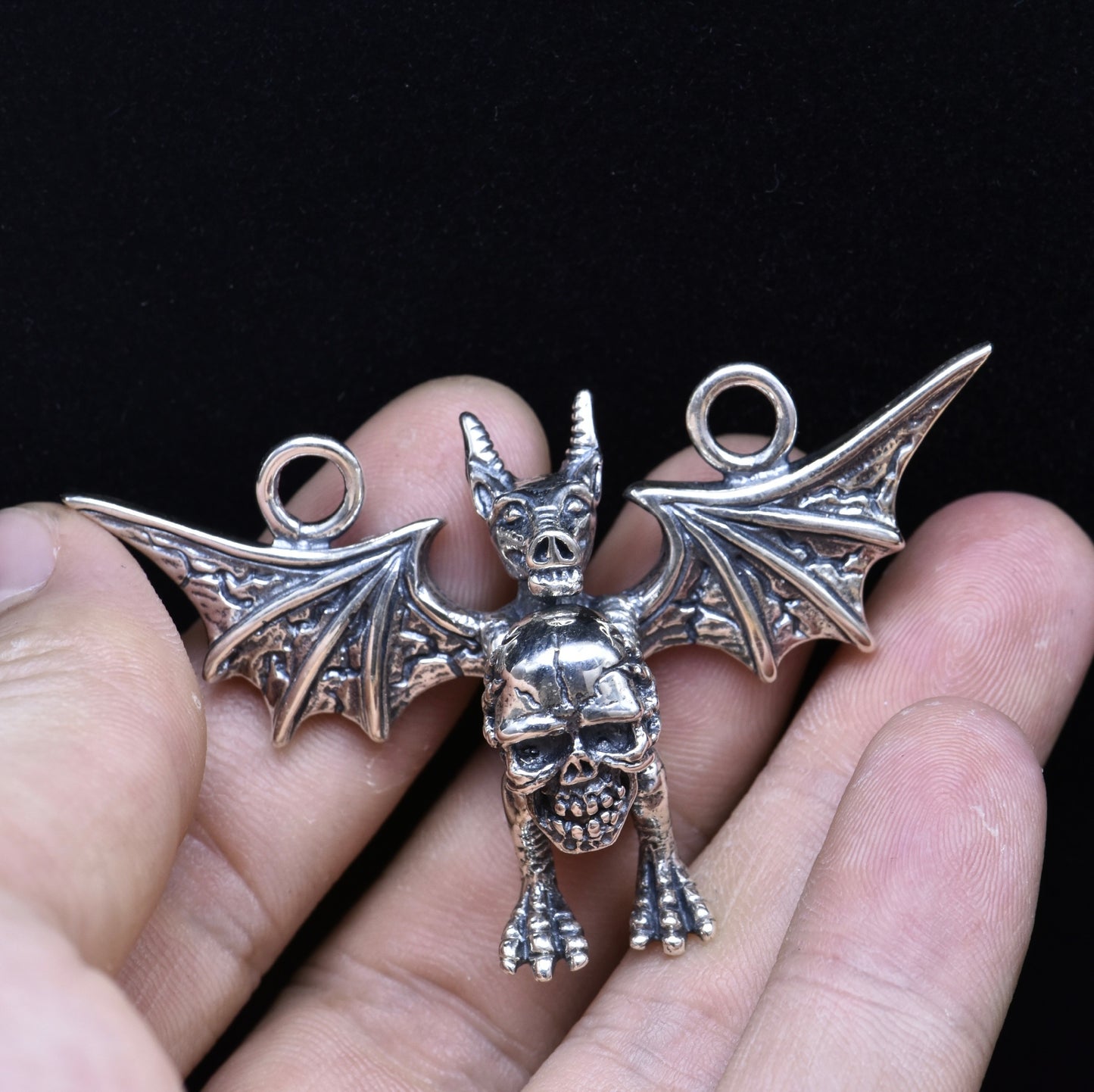 Silver 925 Vintage Pterosaur Skull Pendant