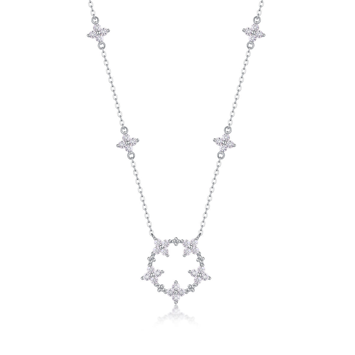 Iris - A Fashionable And Luxurious Diamond Jewelry Pendant Set With Moissanite S925 Sterling Silver And Platinum Plating