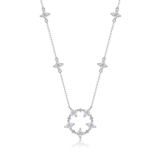 Iris - A Fashionable And Luxurious Diamond Jewelry Pendant Set With Moissanite S925 Sterling Silver And Platinum Plating