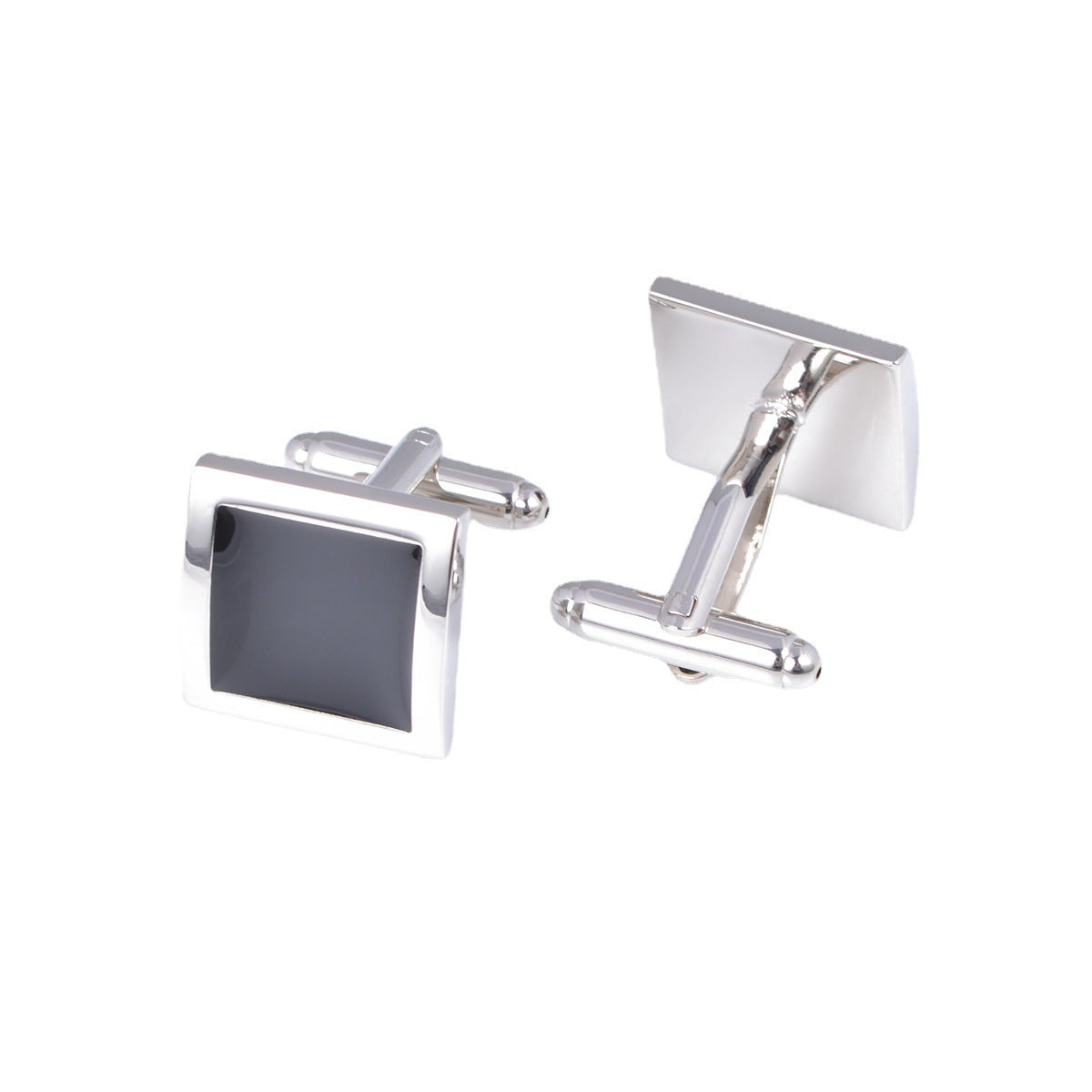 Classic Black Square French Cufflinks Cross-border Epoxy Cufflinks Nail
