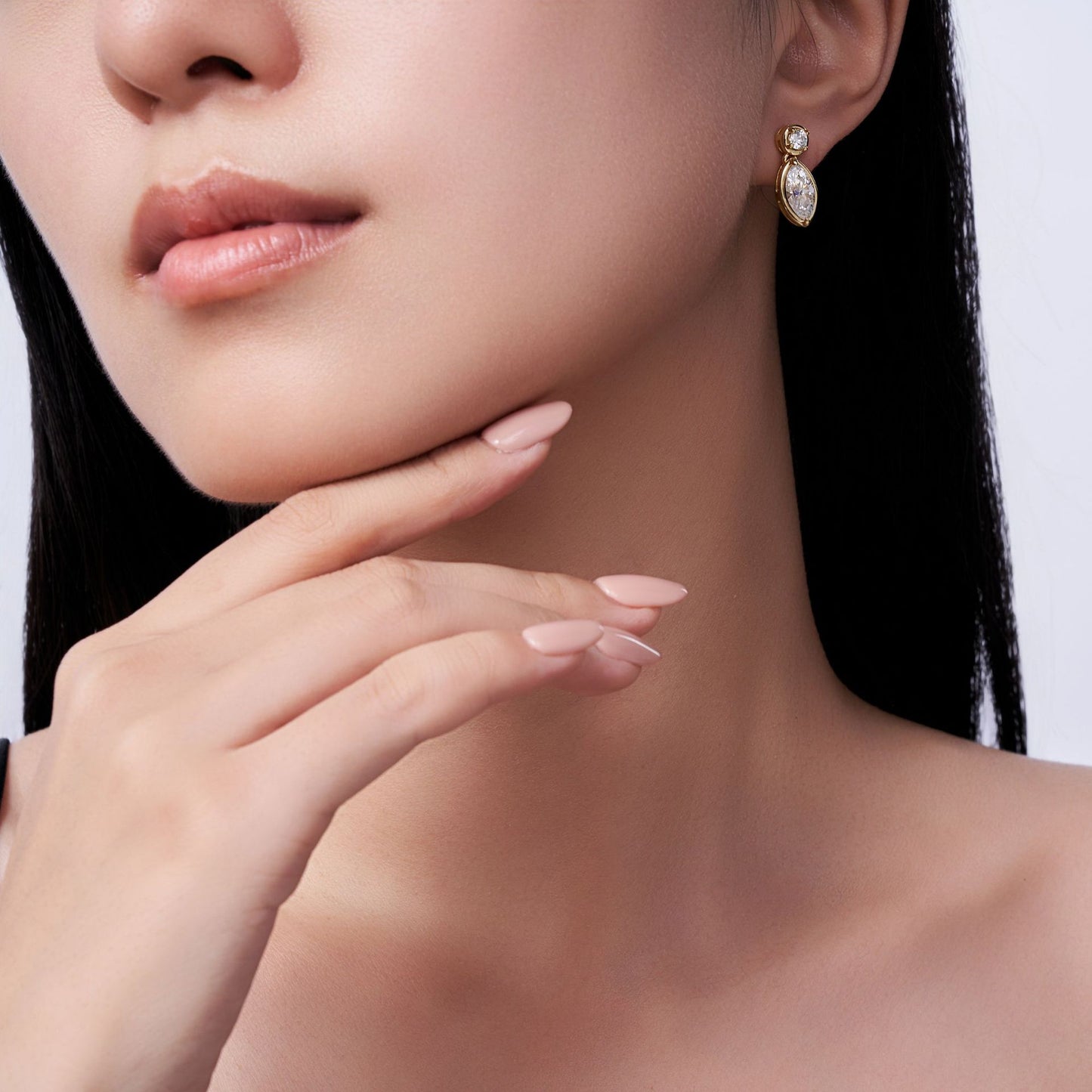 925 Silver Non-fading Moissanite Light Luxury High Goods Earrings