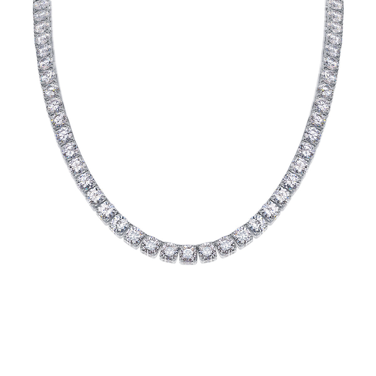 Twin 925 Silver Moissanite Long Star River Necklace