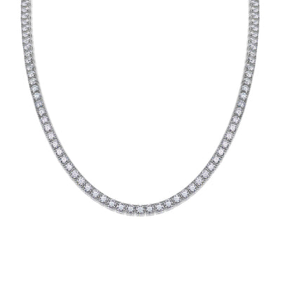 Twin 925 Silver Moissanite Long Star River Necklace