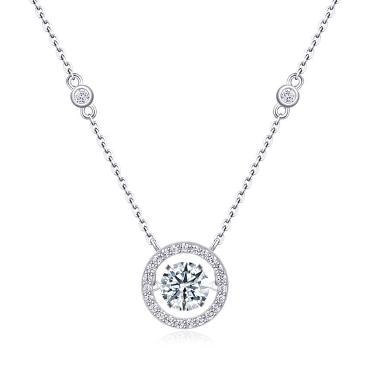 Mobius - A Fashionable And Luxurious Diamond Jewelry Piece Set With 1-carat Moissanite S925 Sterling Silver And Platinum-plated Pendant