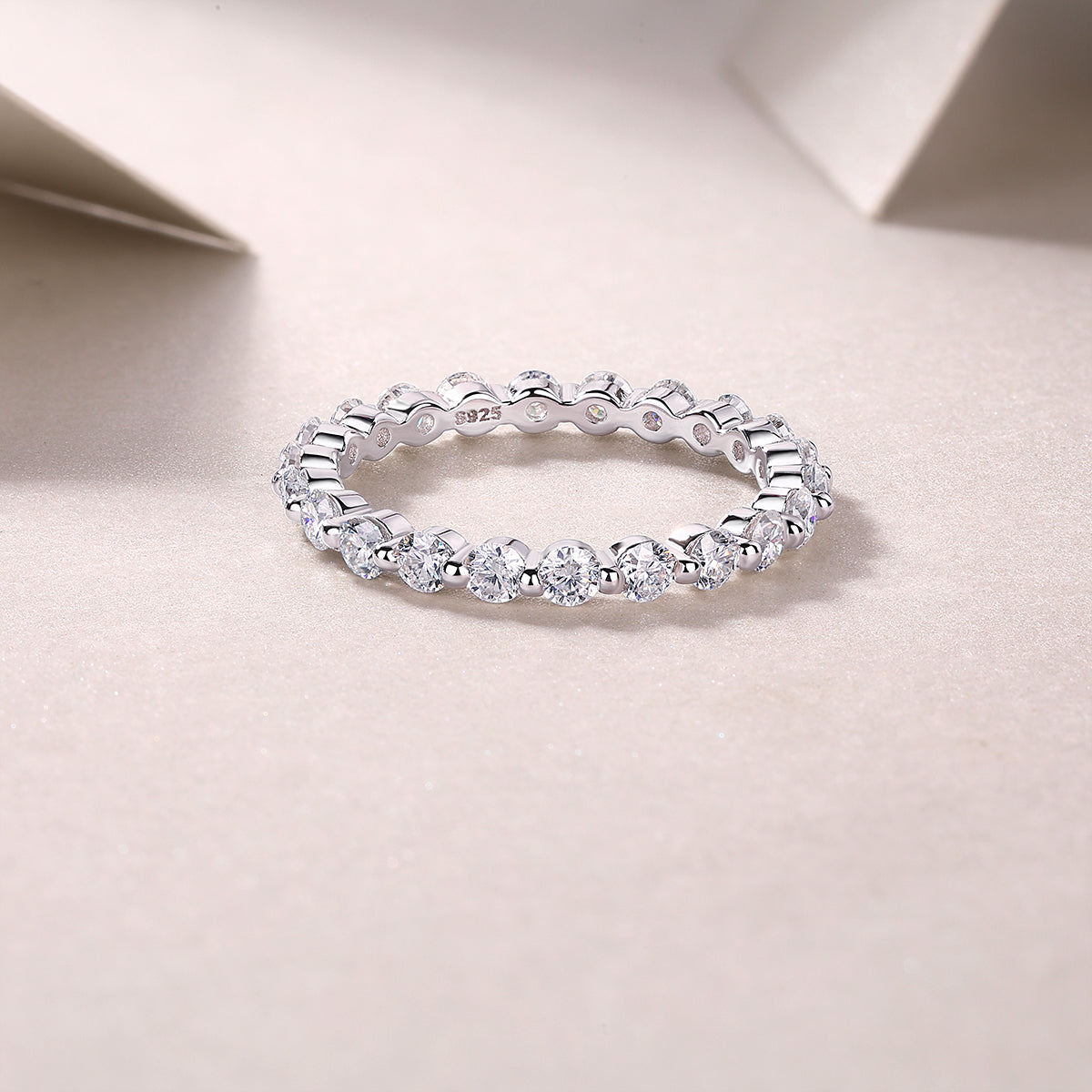 Luxury Moissanite Rings in Sterling Silver – The Perfect Row of Diamonds