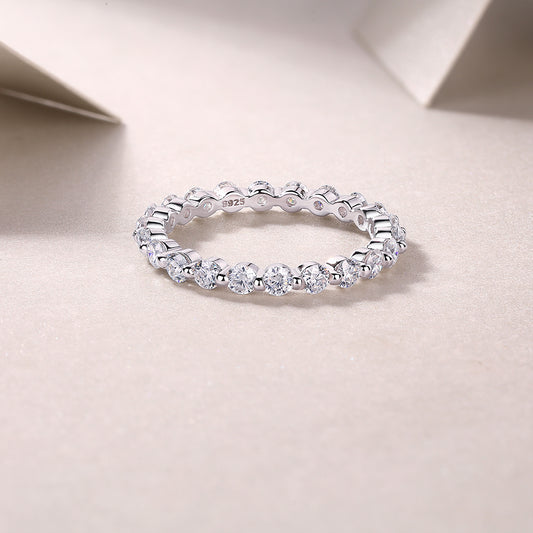 Luxury Moissanite Rings in Sterling Silver – The Perfect Row of Diamonds