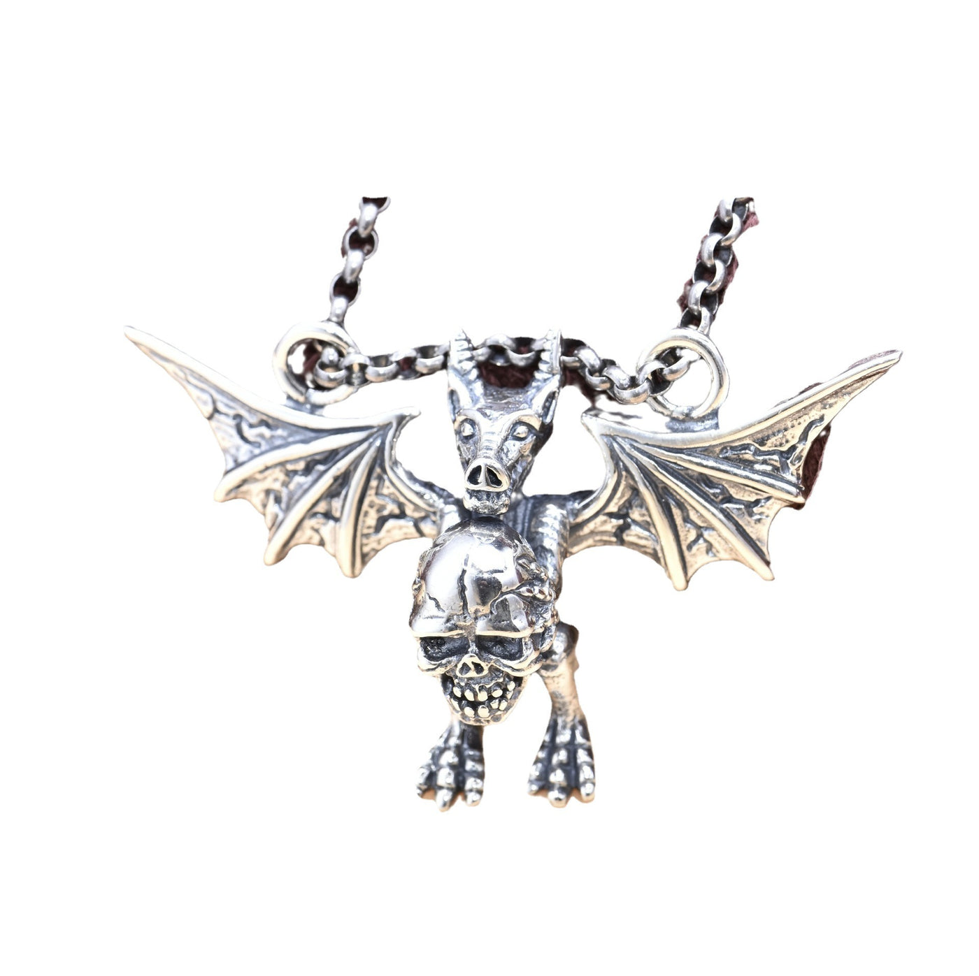 Silver 925 Vintage Pterosaur Skull Pendant
