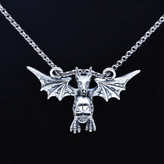 Silver 925 Vintage Pterosaur Skull Pendant