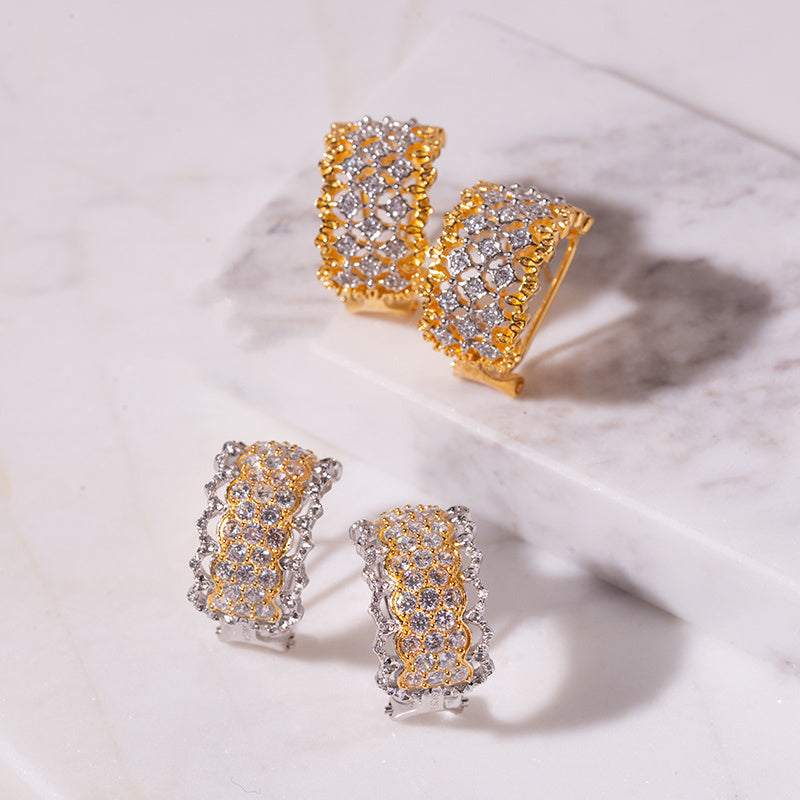 European And American Vintage Lace Star Earrings