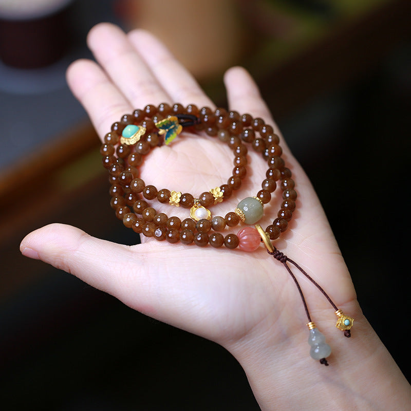 Women's Butterfly Gourd Pearl Three-ring Bracelet