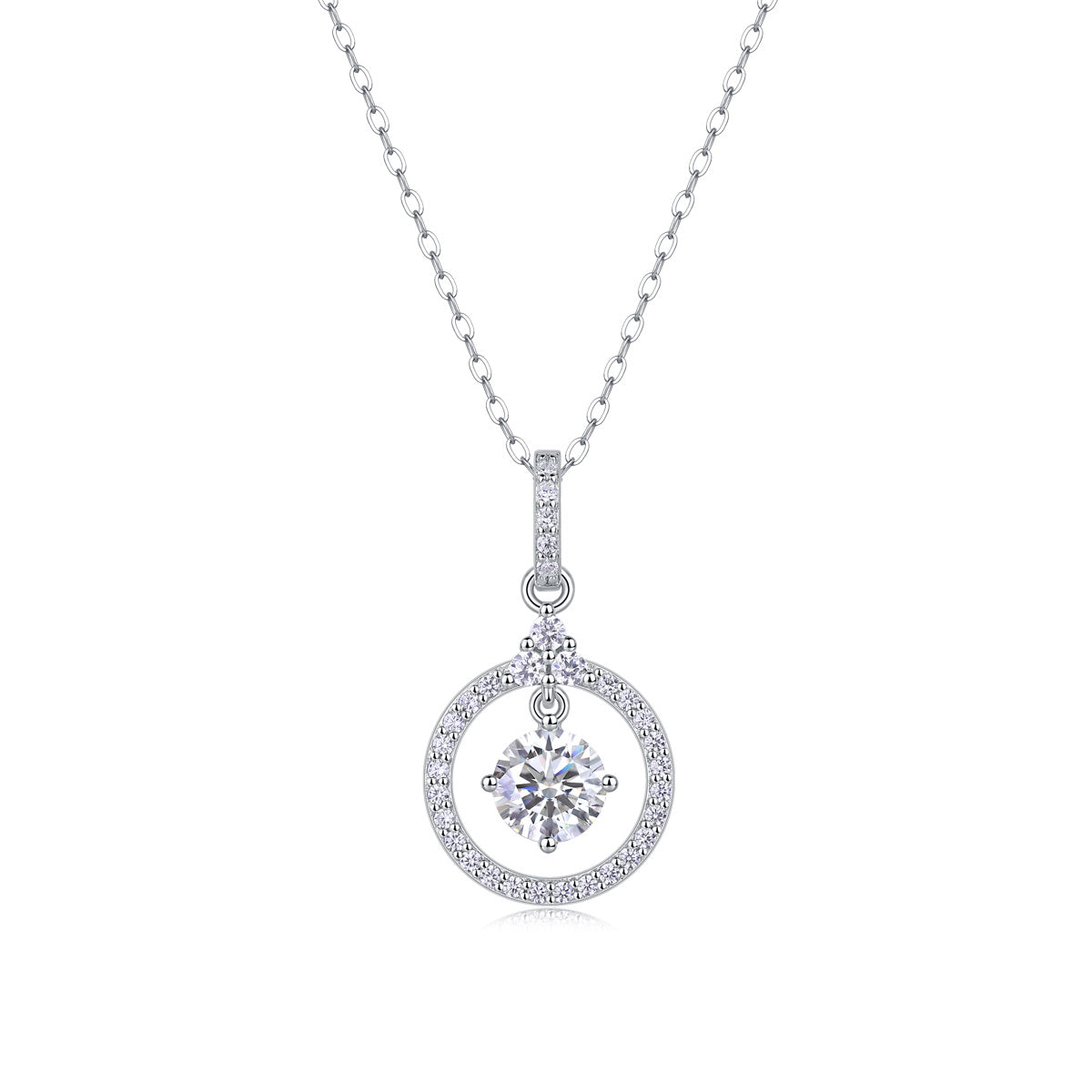 Love Ring - A Fashionable And Luxurious Diamond Jewelry Pendant Set With 1-carat Moissan Diamond S925 Sterling Silver And Platinum Plating