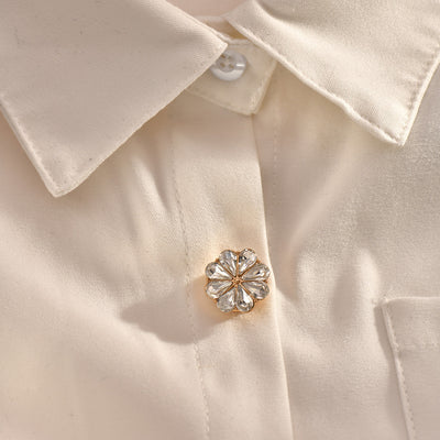 European And American Fashion Shirt Flower Rhinestone Cufflinks Lady Temperament