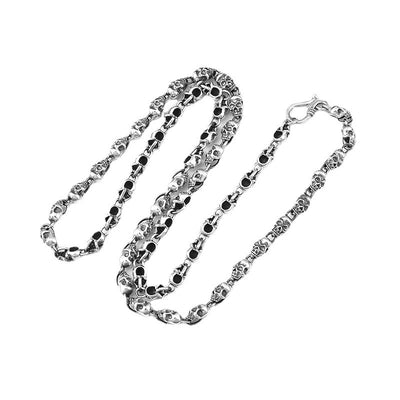 S925 Sterling Silver Fine 6mm Skull Necklace